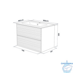 Тумба с умывальником, подвесная, 80 см, белый, Bild, IDDIS, BIL80W0i95K подходит умыв. 0138000i28