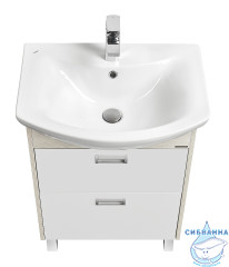 Тумба Акватон Бекка 60 с раковиной Балтика 60 белый/дуб сомерсет