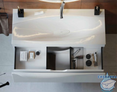 Тумба Aqwella Papyrus 120 белый  с раковиной Aqwella Elegance 120 