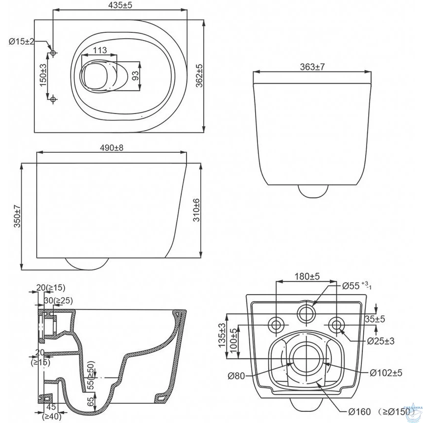 Инсталляция для унитаза Charus CC.300.80.01 с кнопкой смыва Charus Robusto FP.310.BSS.05 сталь матовая,  с унитазом LYon 2.0 (с сиденьем Soft Close (микролифт)