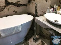 Ванна из литьевого мрамора New Line Sanitary Адель 157х70 (с переливом)