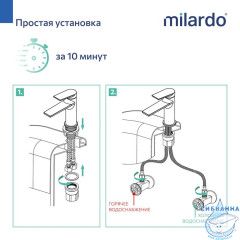 Смеситель для умывальника, хром глянцевый, Poli, Milardo, POLSB00M01