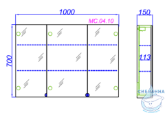 Зеркальный шкаф Aqwella МС 100 МС.04.10