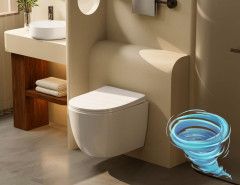 Унитаз подвесной безободковый Abber Bequem  AC1100T с сиденьем Soft Close (микролифт) (белый)