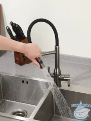 Смеситель кухни Frap F4398-9 (оружейная сталь)