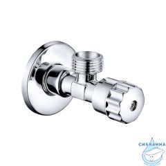 Кран угловой, с отражателем, 1/2; 1/2, кран-букса, латунь, IDDIS, 910B0P2C2CZ