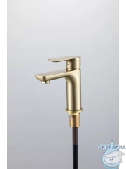 Смеситель для раковины Gappo G1048-3 (без донного клапана) (сатин золотой)