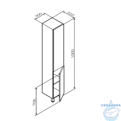 Шкаф пенал Am.Pm Gem 30 R графит M90CSR0306GM