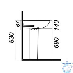 Пьедестал для раковины Sanita Luxe Классик CSCSLPD01