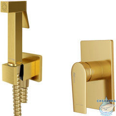 Встраиваемый смеситель с гигиеническим душем Wasserkraft А55094 (золото матовое)ё
