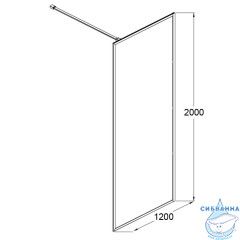 Walk-in Azario Richmond 120 профиль черный, стекло прозрачное AZ-NAG 6310 1200 BLACK