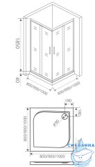Душевое ограждение Bas Infinity CR-100-G-CH профиль хром, стекло матовое (без поддона)