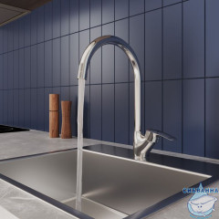 Смеситель для кухни, глянцевый хром, Rora, Milardo, RORSB0JM05