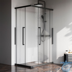 Душевое ограждение AM.PM Func 120x80 W84G-403-12080-BТ профиль черный, стекло прозрачное (без поддона)