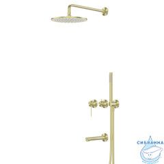Душевая система ABBER Emotion 316 AF8817BG скрытого монтажа с изливом, брашированное золото