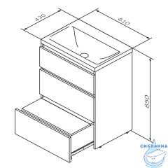Тумба под раковину AM PM Gem 60 графит
