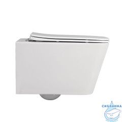 Унитаз подвесной безободковый Abber Rechteck AC1201 с сиденьем Soft Close (микролифт) (белый)