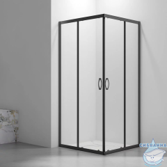 Душевое ограждение Veconi Rovigo 90x80 профиль черный, стекло прозрачное RV101B-8090-01-C4 (без поддона)