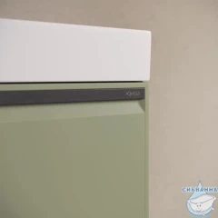 Тумба подвесная Aqwella Pure 100 шалфей зелёный, с раковиной Aqwella Вилис 100