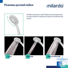 Смеситель для ванны, белый матовый, Rora, Milardo, RORWT00M02