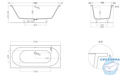 Ванна из искусственного камня Salini Ornella Axis 190x90 (материал S-Sense, белый глянцевый)