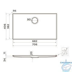 Omoikiri Kiten 70-INT-GB Artceramic/графит 4997478