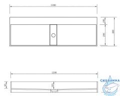 Раковина на столешницу 120 см ABBER Stein AS2642