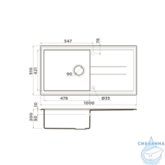 Кухонная мойка Omoikiri Tedori 100-PL платина