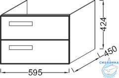Тумба Jacob Delafon Rythmik EB1301-G1C 60 белый с раковиной Rythmik 60