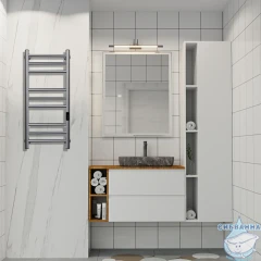 Полотенцесушитель электрический Indigo Line Trinity П9 (с таймером) 30х70 графит (с возможностью скрытого подключения, подключение R/L)