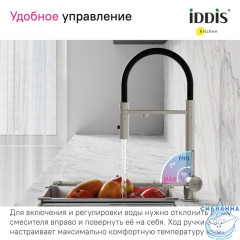 Смеситель для кухни с фильтром и гибким изливом, сатин, Ace, IDDIS, ACEBNFFi05