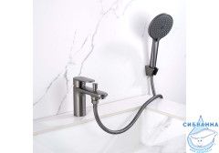 Смеситель для ванны на борт Aquatek Ника AQ1844BGM (оружейная сталь)
