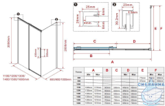 Душевое ограждение Vincea Stella 150x90 профиль брашированное золото, стекло прозрачное VSR-1ST9015CLG