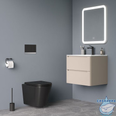 Унитаз подвесной безободковый, чёрный матовый, Calipso, IDDIS, CALR3BMi25