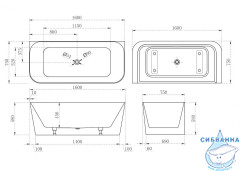 Акриловая ванна Abber 160х75 AB9223-1.6