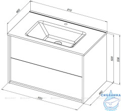 Тумба под раковину Aquanet Lino 80 (Flat) 287542