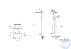 Смеситель для ванны напольный Aquatek Бетта AQ1145BGM (оружейная сталь)