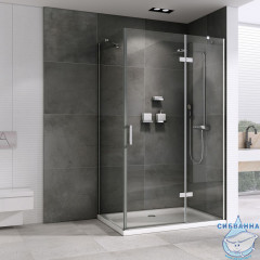 Душевое ограждение ABBER Zart 100x100 профиль хром, стекло прозрачное AG08100-S101 (без поддона)