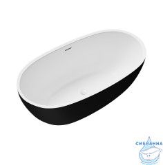 Акриловая ванна Grossman Classic GR-2403MB 150x78 с каркасом (белый/черный матовый)