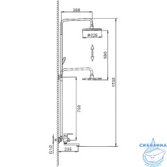 Душевая система Frap F2442 230 1 режим (хром/черный)