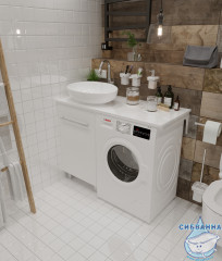  Столешница 1Marka Wash 110 L белый глянец Ц0000004097