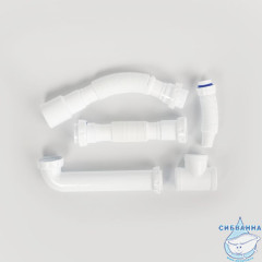 Сифон для двойной мойки с выпуском 3 1/2 с переливом и отводом, Kitchen Line, IDDIS, S21UPS0i84