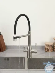 Смеситель кухни Frap F4398-5 сатин (/черный)