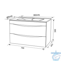 Тумба под раковину Iddis Cloud 80 см белый/золотистый дуб CLO80Y0i95