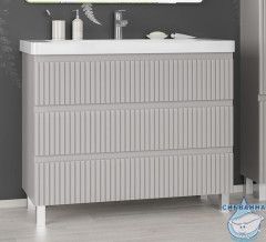 Тумба напольная Brevita Victory 105 серый с раковиной Dreja Luxury 105