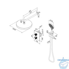 Душевая система с тропическим и ручным душем, с термостатом, матовое золото, Duna, IDDIS, DUNMG0Ti67