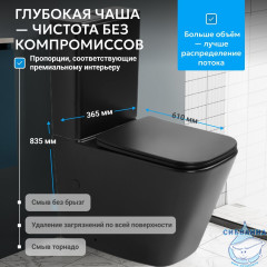 Унитаз напольный Abber Rechteck AC1210TMB с бачком и сиденьем Soft Close (микролифт)