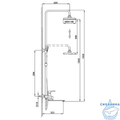 Душевая система Frap F2471-6 300 1 режим (черный матовый)