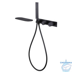 Смеситель для ванны встраиваемый ABBER Rund AF8731B (черный матовый)