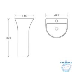 Раковина напольная 48 см SantiLine SL-4017